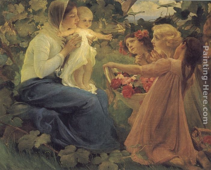 Franz Dvorak Presenting Flowers to the Infant